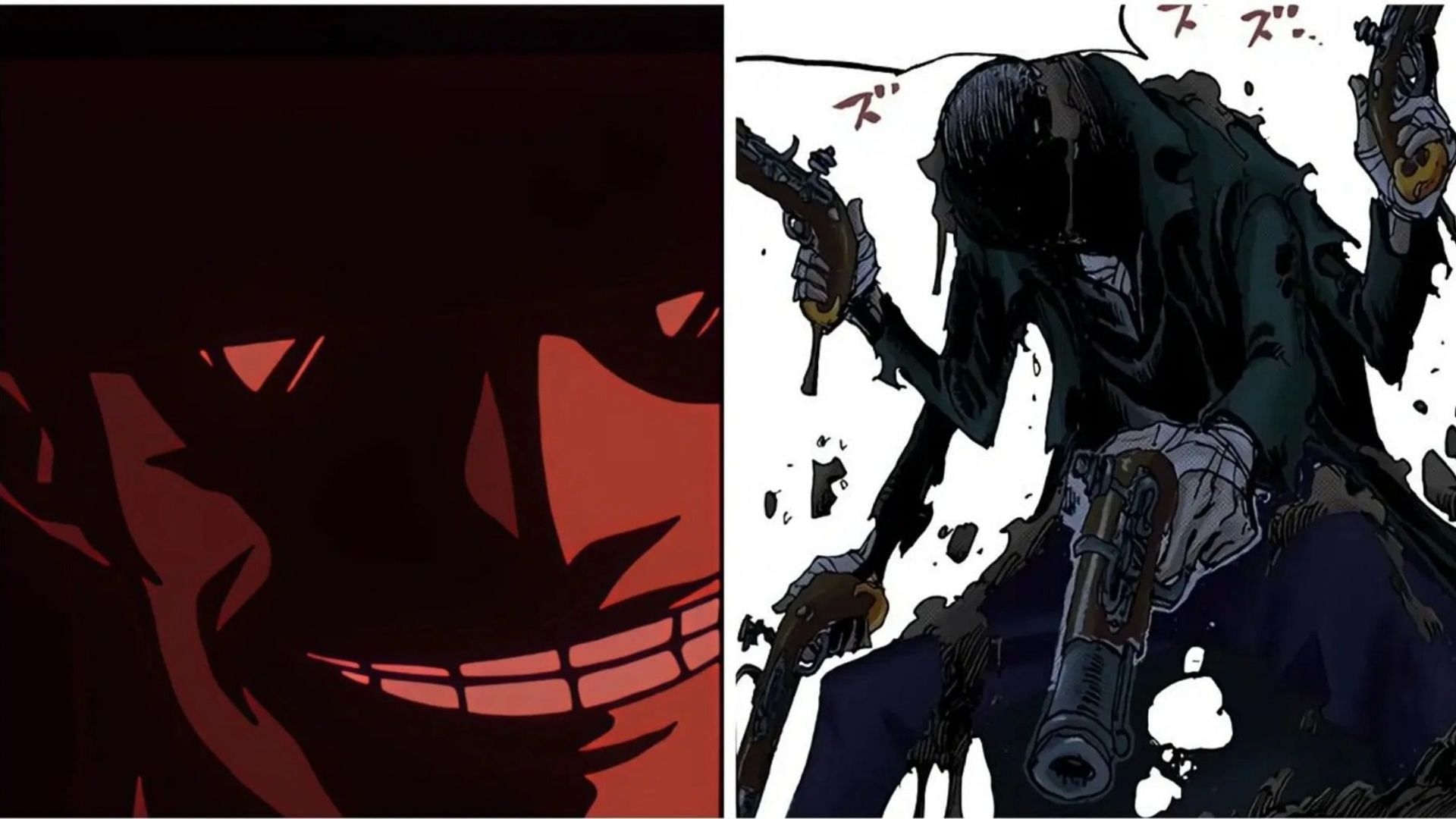 Gill Bastar as a Rocks Pirates member and as a zombie (Image via Shueisha)